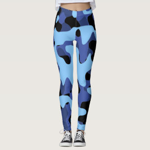 Blue Military Camouflage Leggings