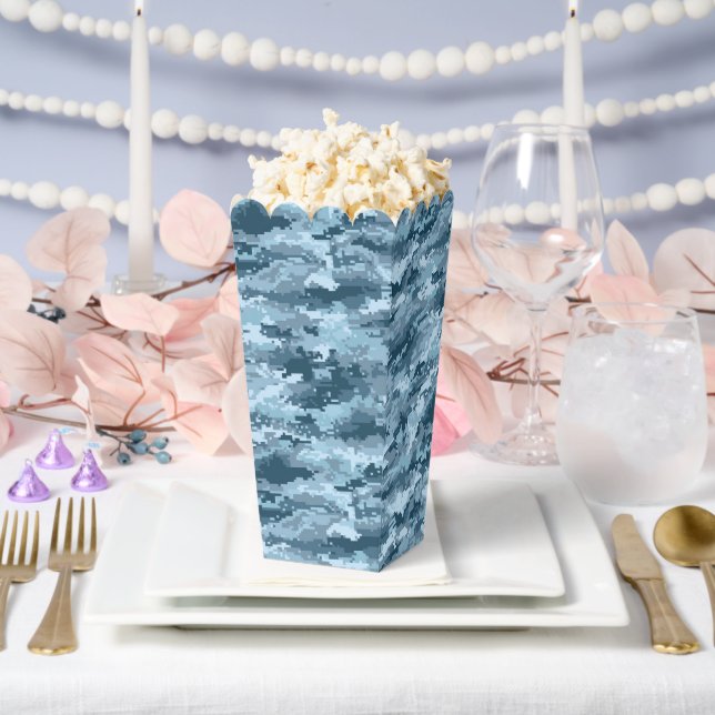 Blue military pixelated camouflage pattern favour box (Wedding)