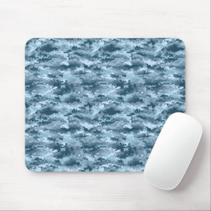 Blue military pixelated camouflage pattern mouse mat