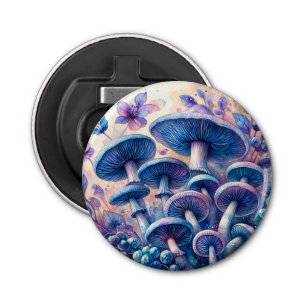 Blue Milk Mushroom Watercolor Art Bottle Opener