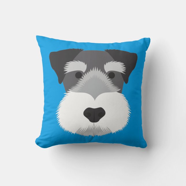 Blue Miniature Schnauzer Cushion (Front)