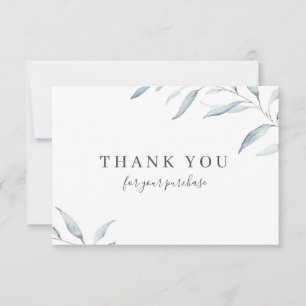 Blue minimal greenery business logo thank you invitation
