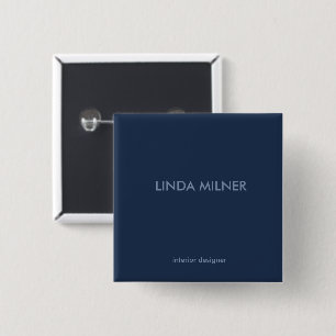 Blue minimal simple business 15 cm square badge