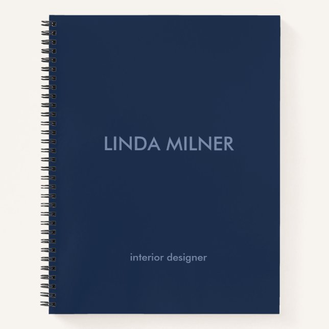 Blue minimal simple business notebook (Front)