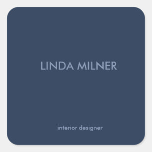 Blue minimal simple business square sticker