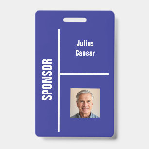 Blue Minimal Sponsor Event ID Badge