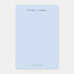 Blue minimalist and personalized retro aesthetic post-it notes