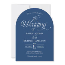 Blue Minimalist Arch Wedding Elegant Photo