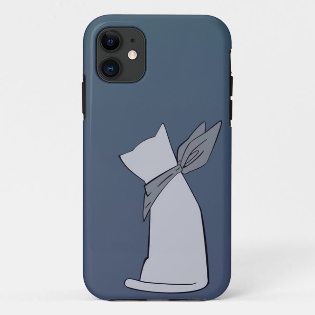 Blue Minimalist Cat iPhone 5 Case (Back)