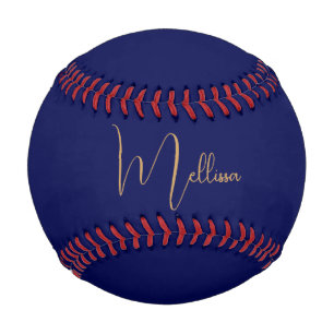 Blue minimalist custom name baseball