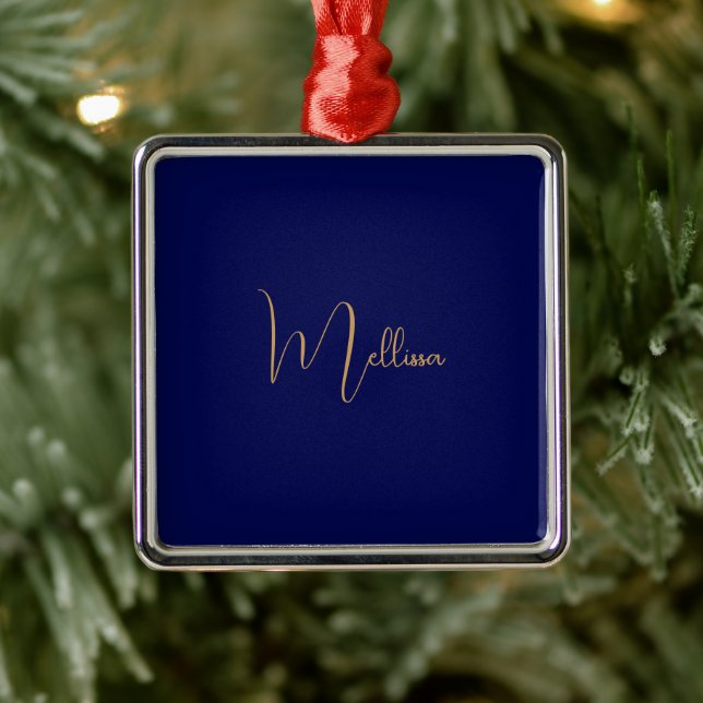 Blue minimalist custom name  metal tree decoration (Tree)