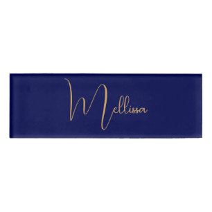 Blue minimalist custom name tag