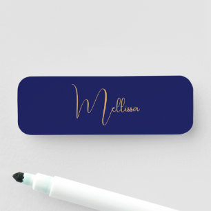 Blue minimalist custom name  tag
