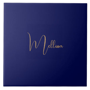 Blue minimalist custom name tile