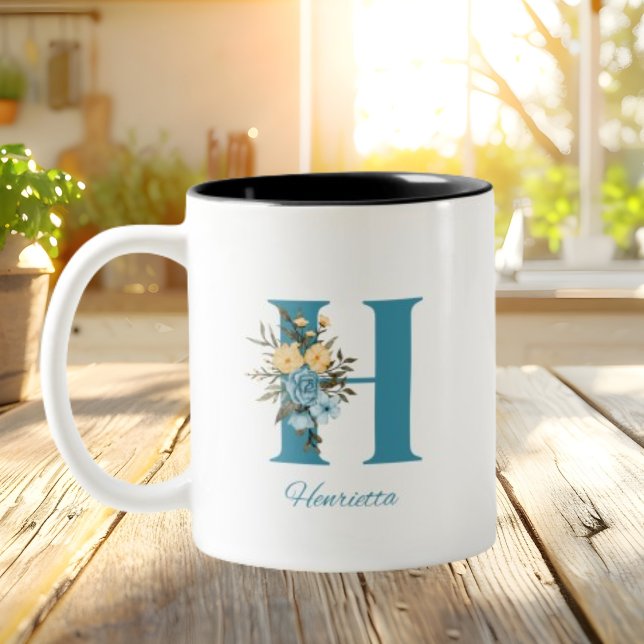 Blue Minimalist Floral Mug (Creator Uploaded)