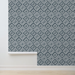 Blue Minimalist Geometric Pattern Wallpaper