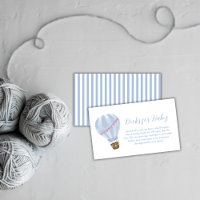 Blue Minimalist Hot Air Balloon Books Baby Shower