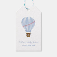 Blue Minimalist Hot Air Balloon Boy Baby Shower
