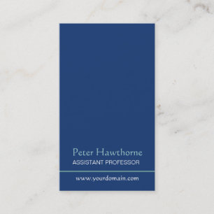 Blue Minimalist Minimal Plain Professional Design Business Card