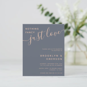 Blue Minimalist Modern Budget Wedding Invitation