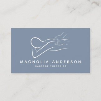 Blue Minimalist Modern | Massage Therapist Business Card
