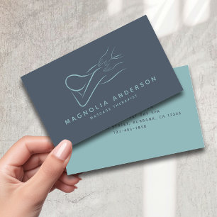 Blue Minimalist Modern   Massage Therapist  Business Card