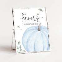 Blue Minimalist Pumpkin Baby Shower Favours