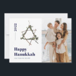 Blue Minimalist Watercolor Star 2021 Hanukkah  Holiday Card<br><div class="desc">© Gorjo Designs. Made for you via the Zazzle platform.

// Need help customizing your design? Got other ideas? Feel free to contact me (Zoe) directly via the contact button below.</div>