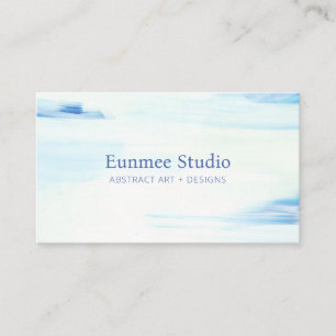 Blue & Mint Abstract Art Unique Business Card