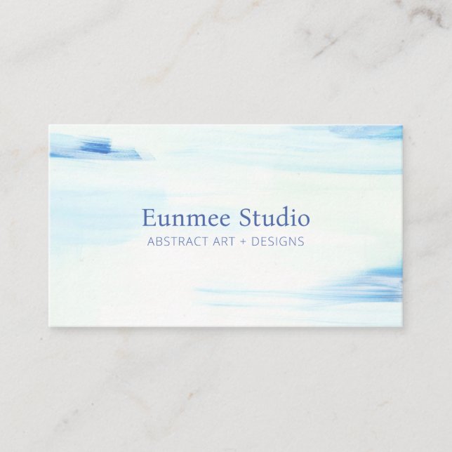 Blue & Mint Abstract Art Unique  Business Card (Front)