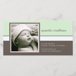 Blue   Mint Sweet Baby Boy Birth Announcement