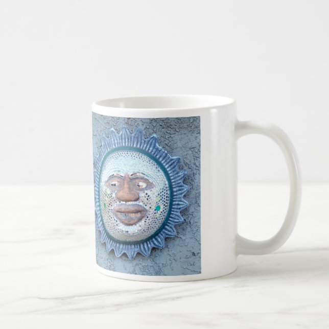 blue mirror sun face mug (Right)