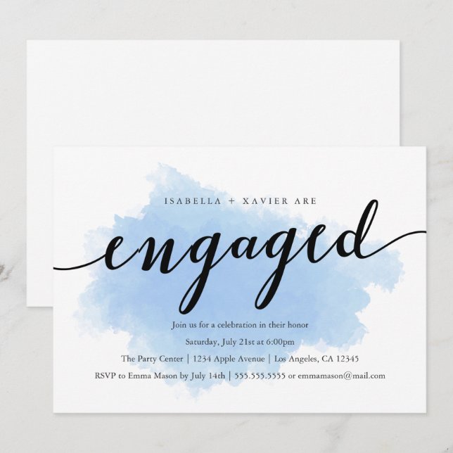Blue Mist | Engagement Party Invitation (Front/Back)