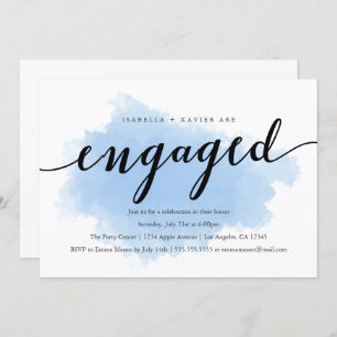 Blue Mist Engagement Party Invitation