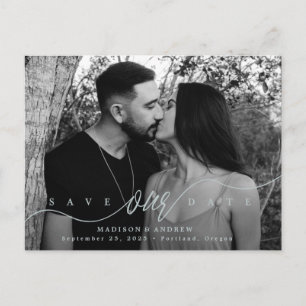 Blue Mist   Flourishing Love Photo Save the Date Announcement Postcard