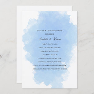 Blue Mist   Rehearsal Dinner Invitation