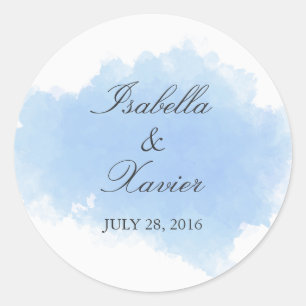 Blue Mist Wedding Favour Sticker
