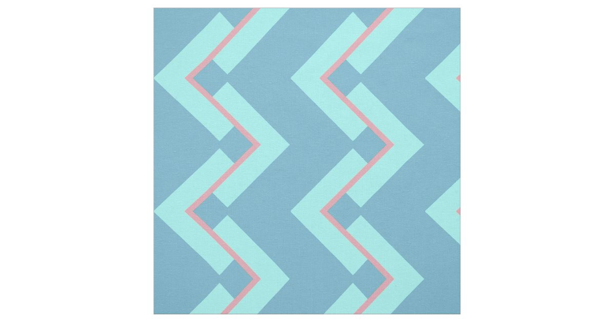 Blue Mixed Chevron Zig Zag Fabric Zazzle.co.uk