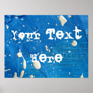 Blue Mixed Media Background, Your Text Here Poster
