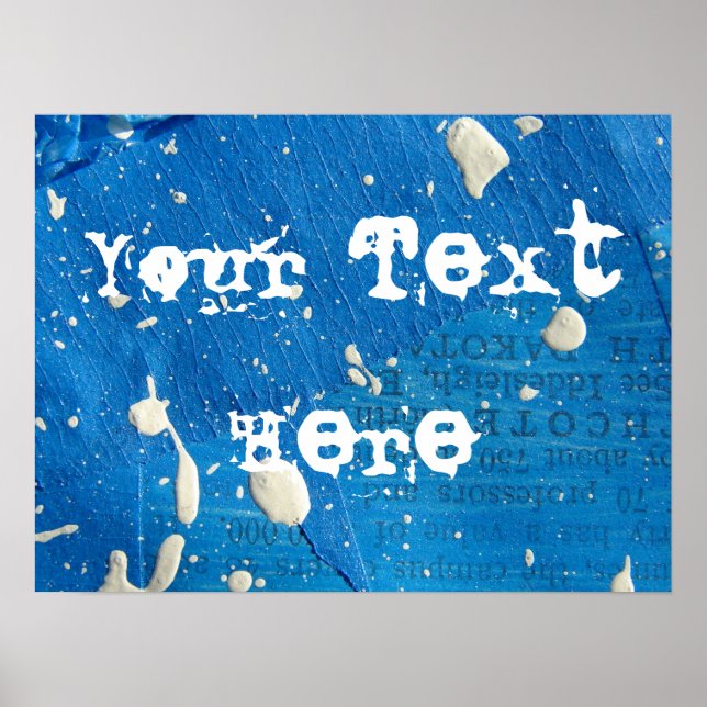Blue Mixed Media Background, Your Text Here Poster (Front)