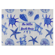 Blue mixed seashell pattern-custom name