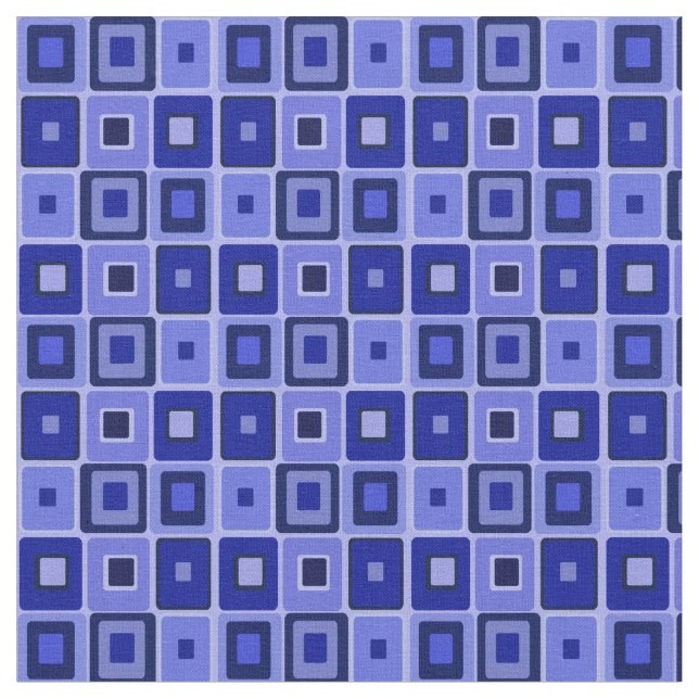 Blue Mod Square Fabric (Close Up)