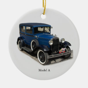 Blue Model A Ceramic Ornament