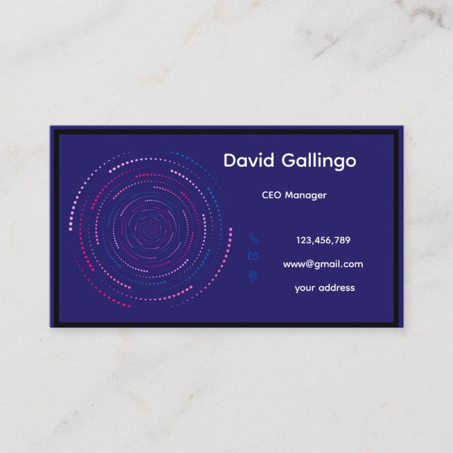 blue modern absStandard, 3.5" x 2.0" Business Card (Front)