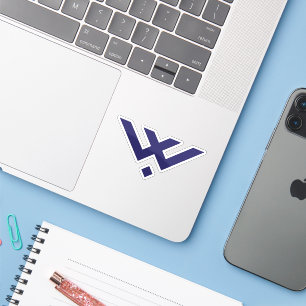 Blue Modern and Minimal Letter W Monogram