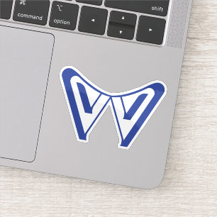 Blue Modern and Minimal Letter W Monogram