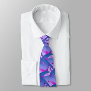 Blue Modern Art Graphic Print Tie