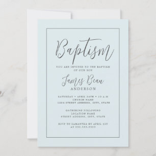 Blue Modern Baptism Invitation