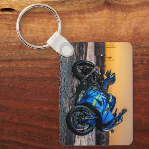 Blue Modern Big Bike Motorcycle Rider Gift Key Ring