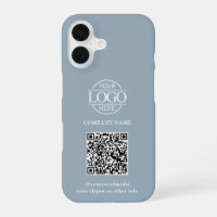 Blue Modern Business Logo & QR Code Promotional